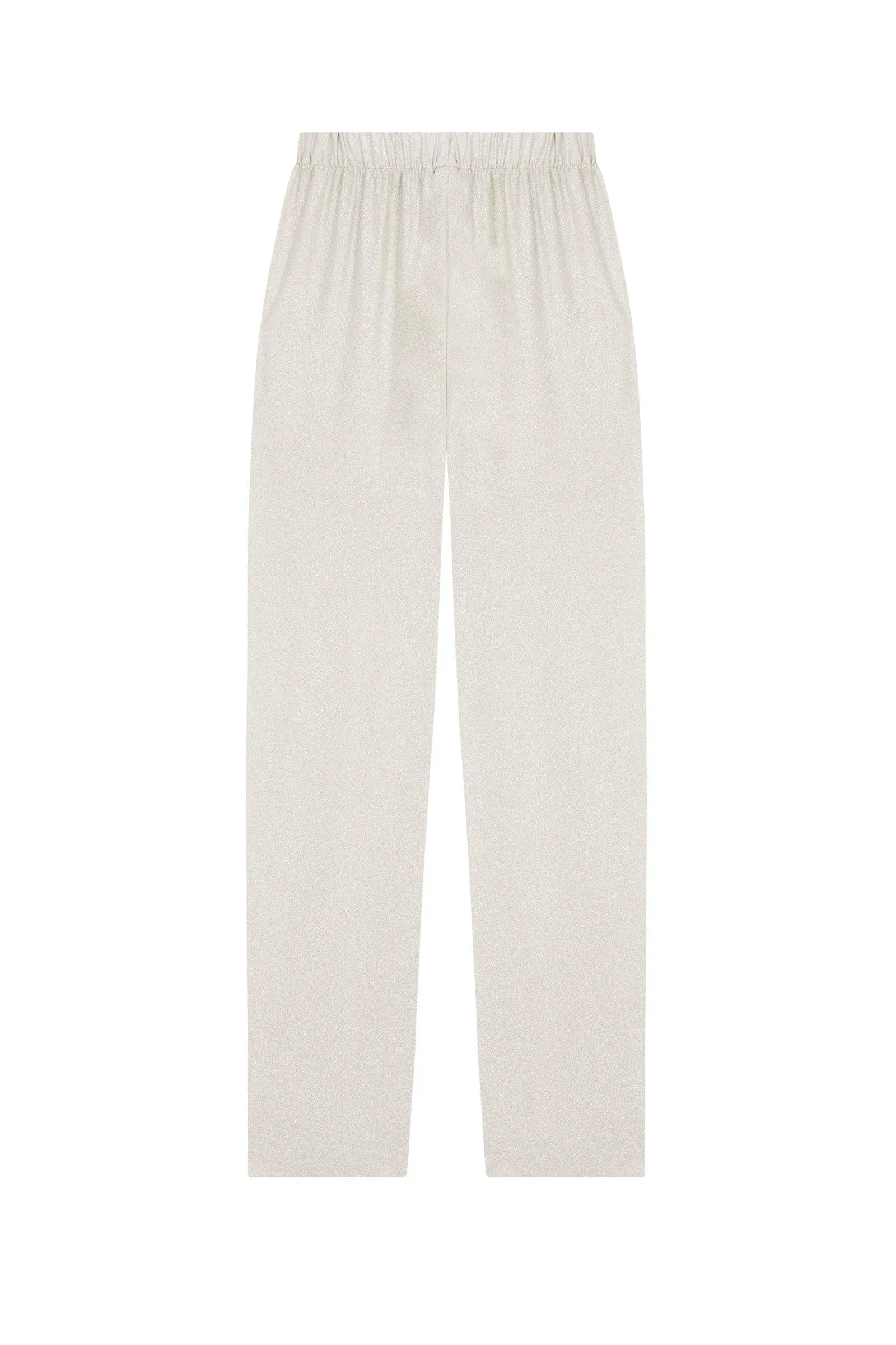 Josephine, pantalón en seda plateada