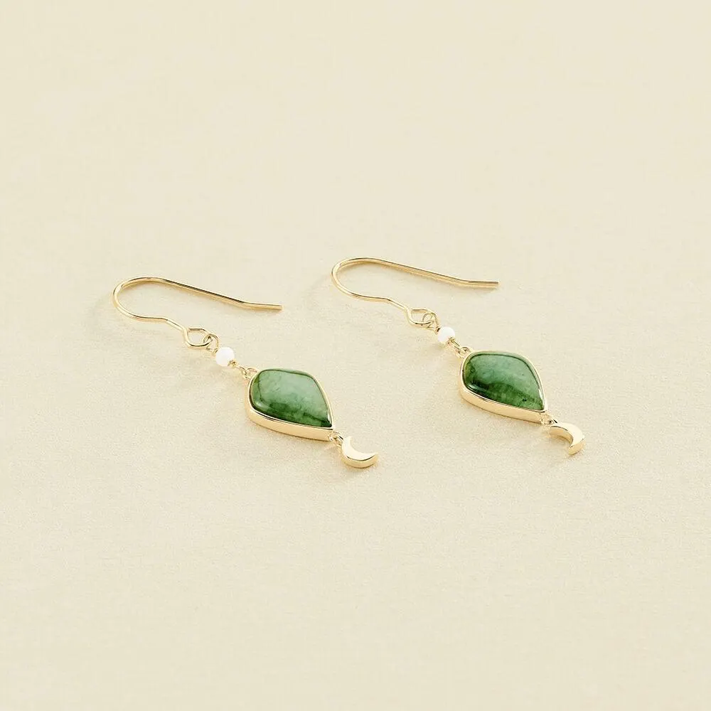 Pendientes largos MOON - Aventurine