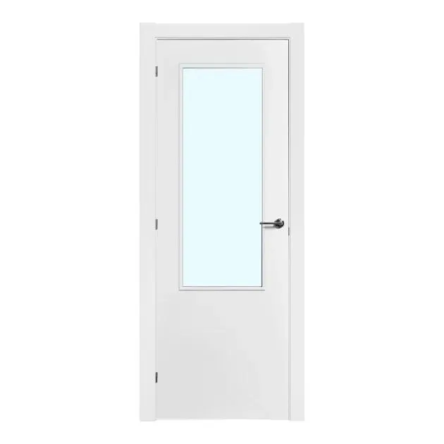 Puerta de Interior maciza lacada Ulla blanca acristalada 72,5 cm derecha