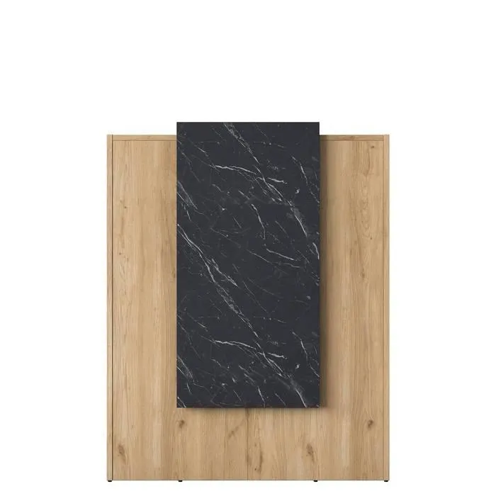 Mostrador de recepción Luxar L90cm Madera clara y efecto mármol negro