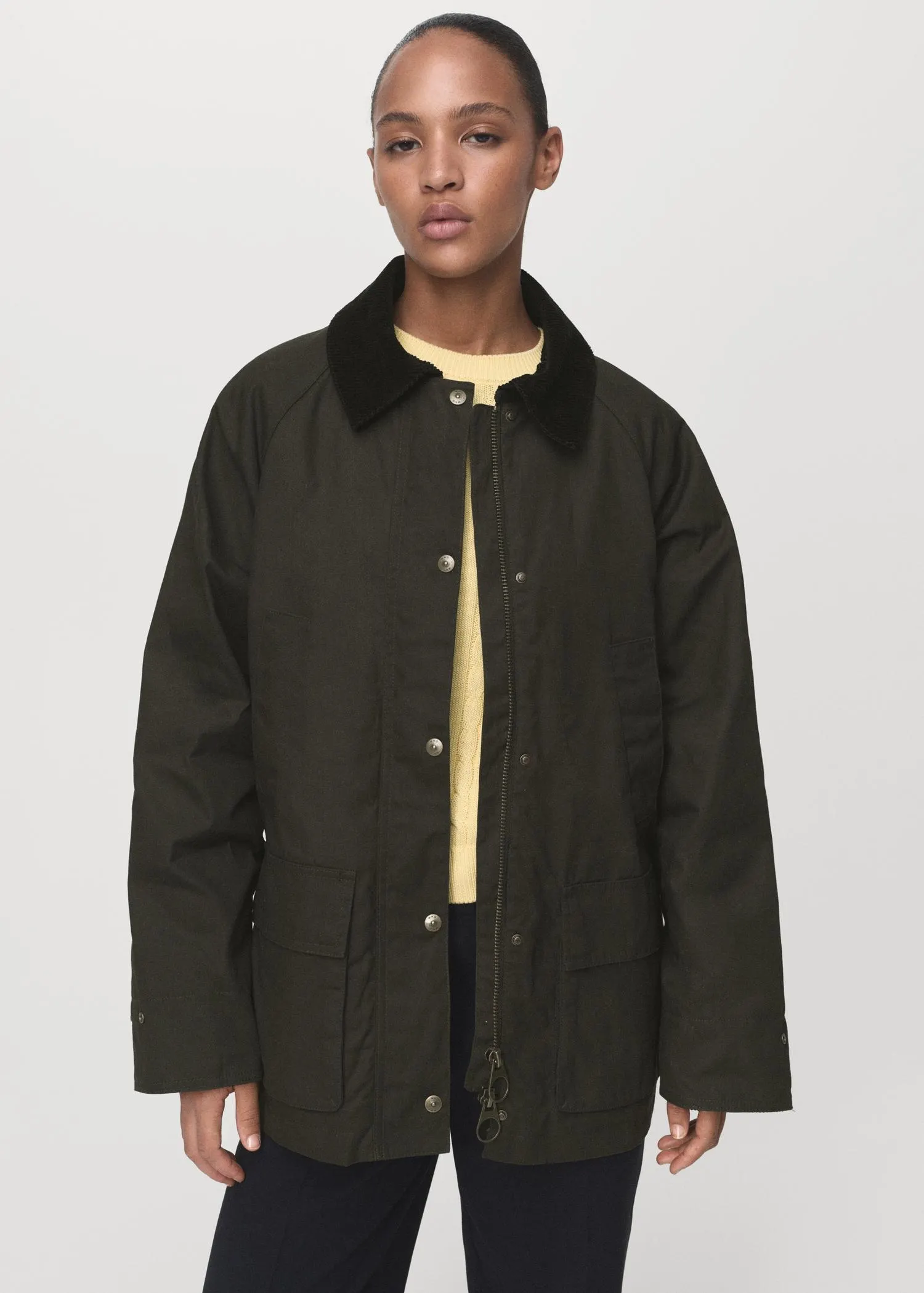 Parka algodón cuello pana