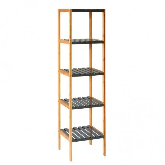 ESTANTERIA 5 BALDAS BAMBU GRIS