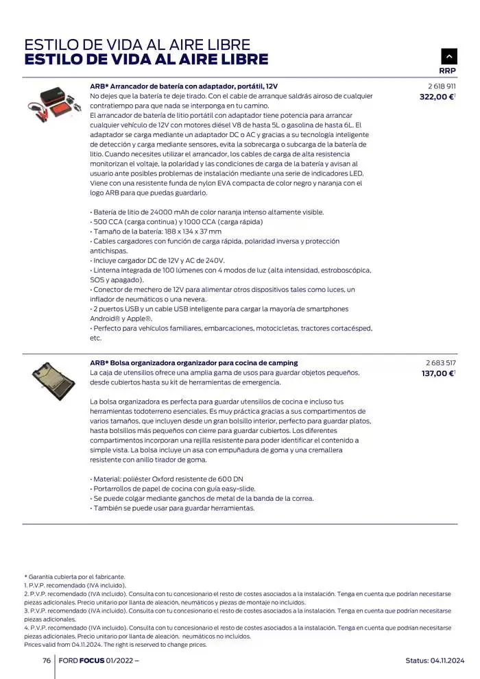 Catálogo de Ford de accesorios Focus 13 de noviembre al 13 de noviembre 2025 - Página 76
