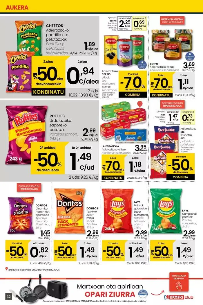 Catálogo de AUKERA OFERTA HIPERMERKATUAK EROSKI 10 de abril al 29 de abril 2025 - Página 32