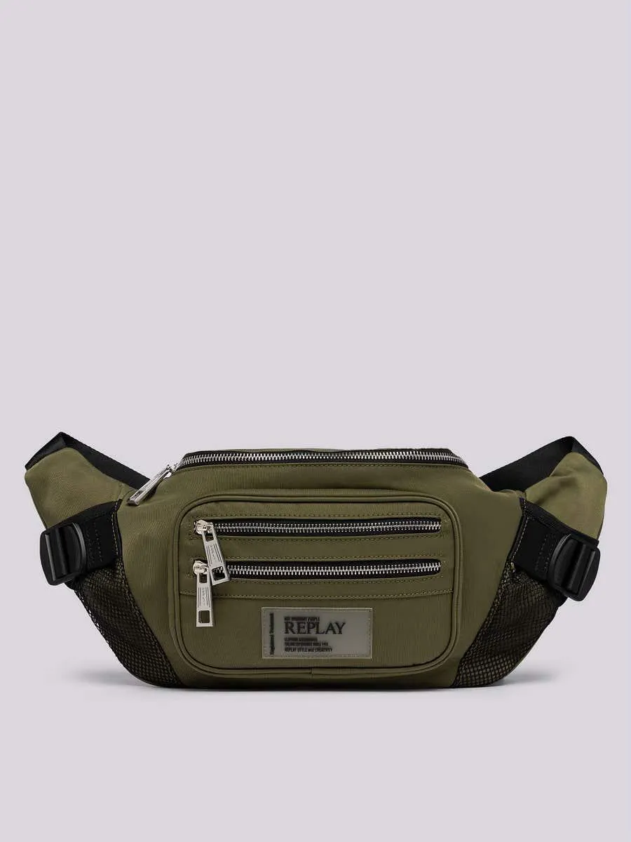 Riñonera de sarga con bolsillos