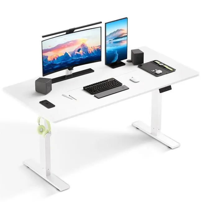 Mesa eléctrica ajustable 60x140 cm, Altura 70-117 cm, Función memoria, Rebote en caso de resistencia, Modo ahorro de energía.