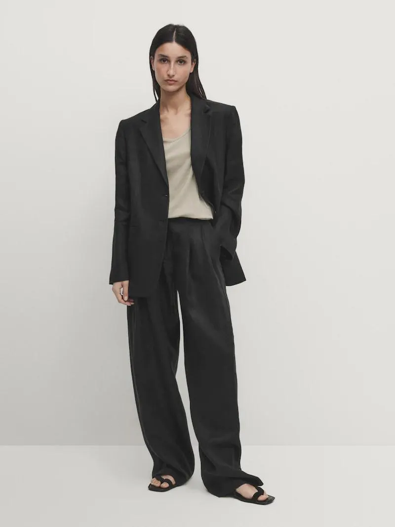 Pantalón doble pinza corte recto