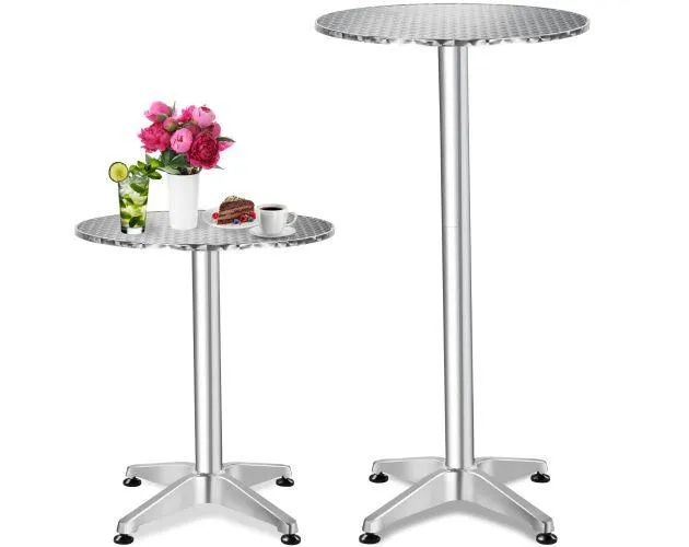 Mesa de terraza de aluminio ø60 cm ajustable en altura