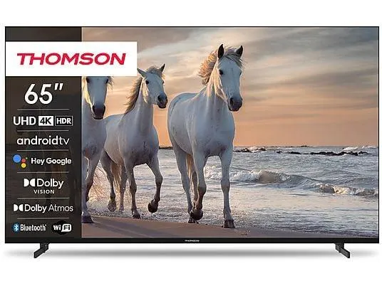 TV LED 65" - THOMSON 65UA5S13, UHD 4K, ARM CA55 Quad core with TEE 1.5GHz, Smart TV, DVB-T2 (H.265), Negro