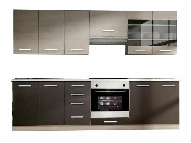 Conjunto de cocina Tucson 167, 260x52cm, Vidrio templado, Aglomerado laminado