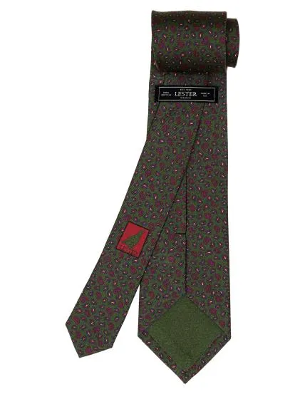 Corbata cashmeres pequeños Verde/rojo