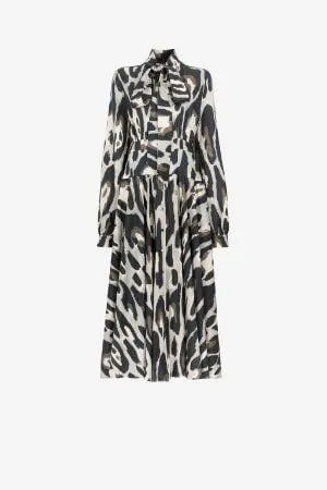 Vestido de lino con estampado Jaguar