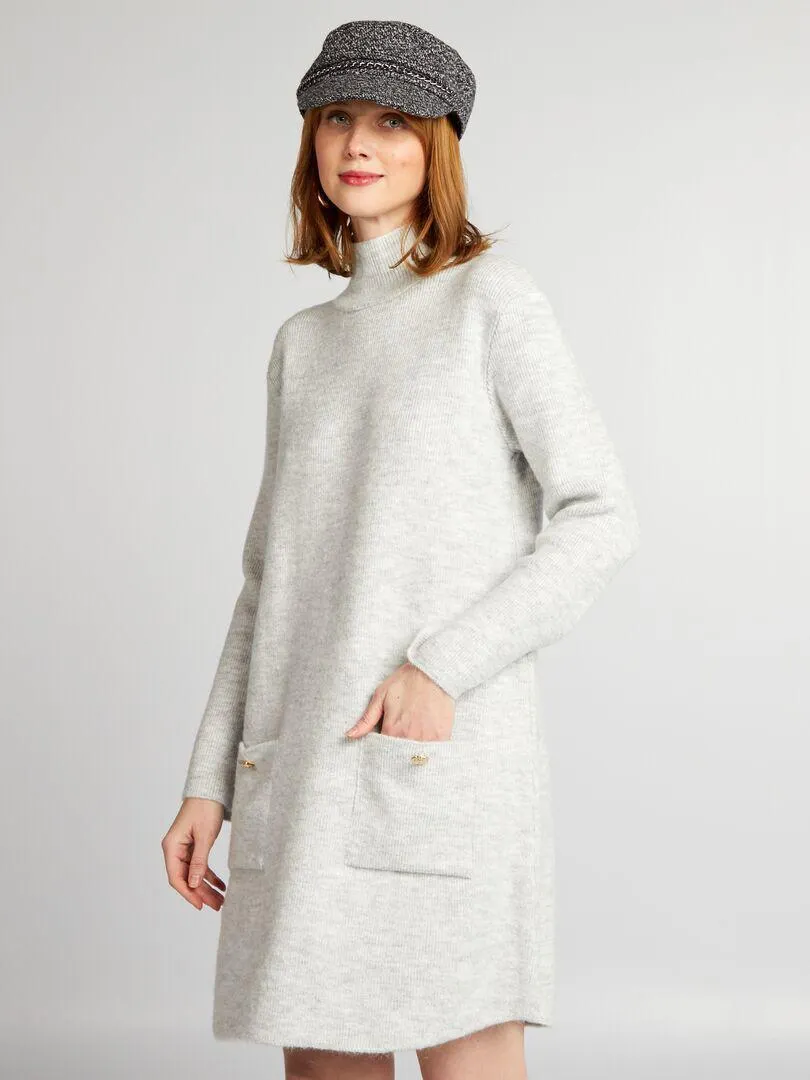 Maxi pull in maglia - GRIGIO