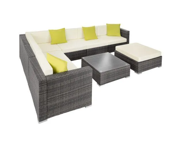 Conjunto de ratán marbella, gris