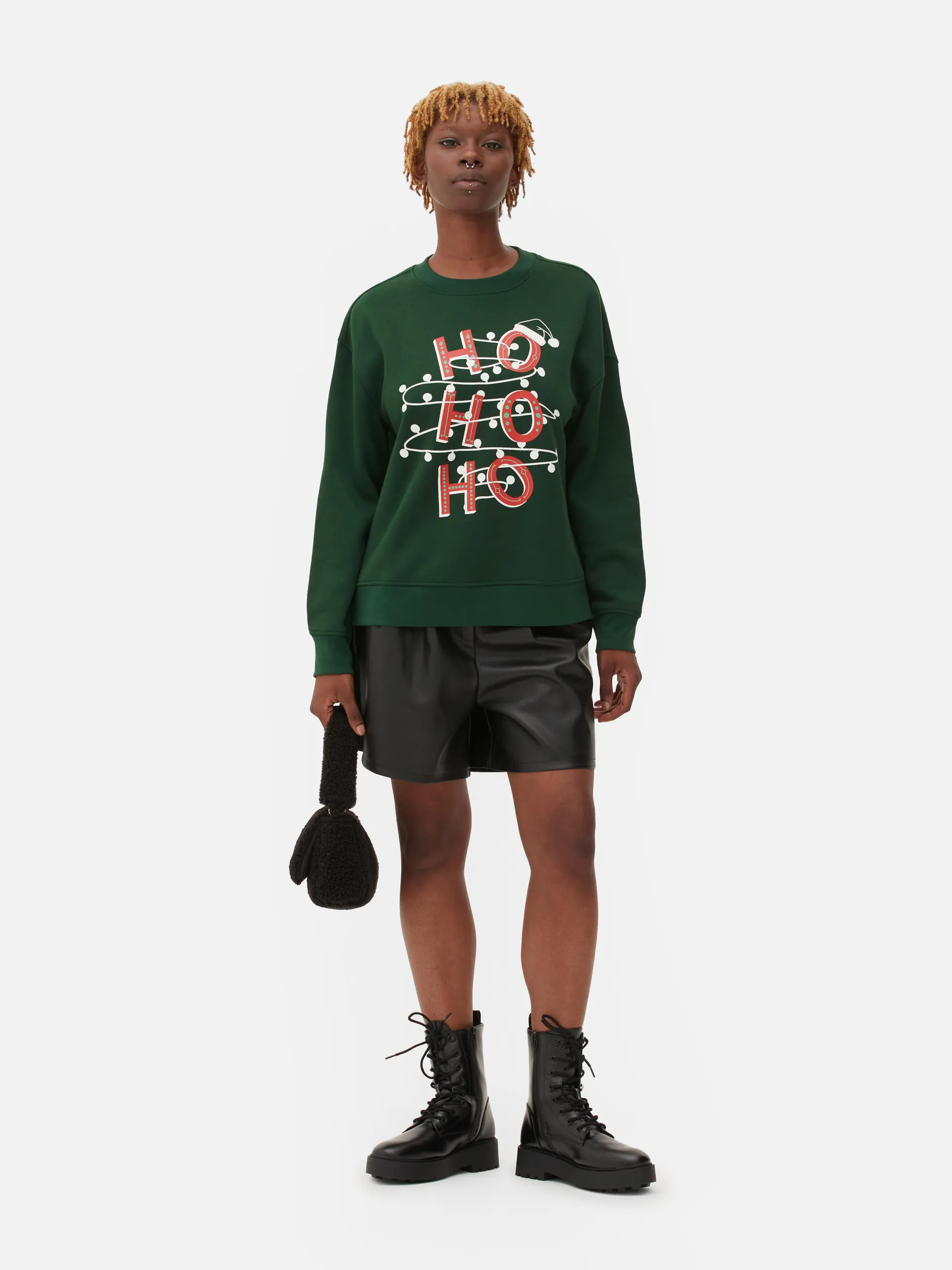 Felpa girocollo natalizia da donna