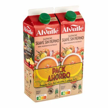Gazpacho Alvalle suave 1l pack 2