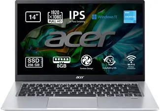Portátil - Acer Swift 1 SF114-34-C4MB, 14" FHD, Intel® Celeron® N4500, 8GB RAM, 256GB SSD, UHD Graphics, W11