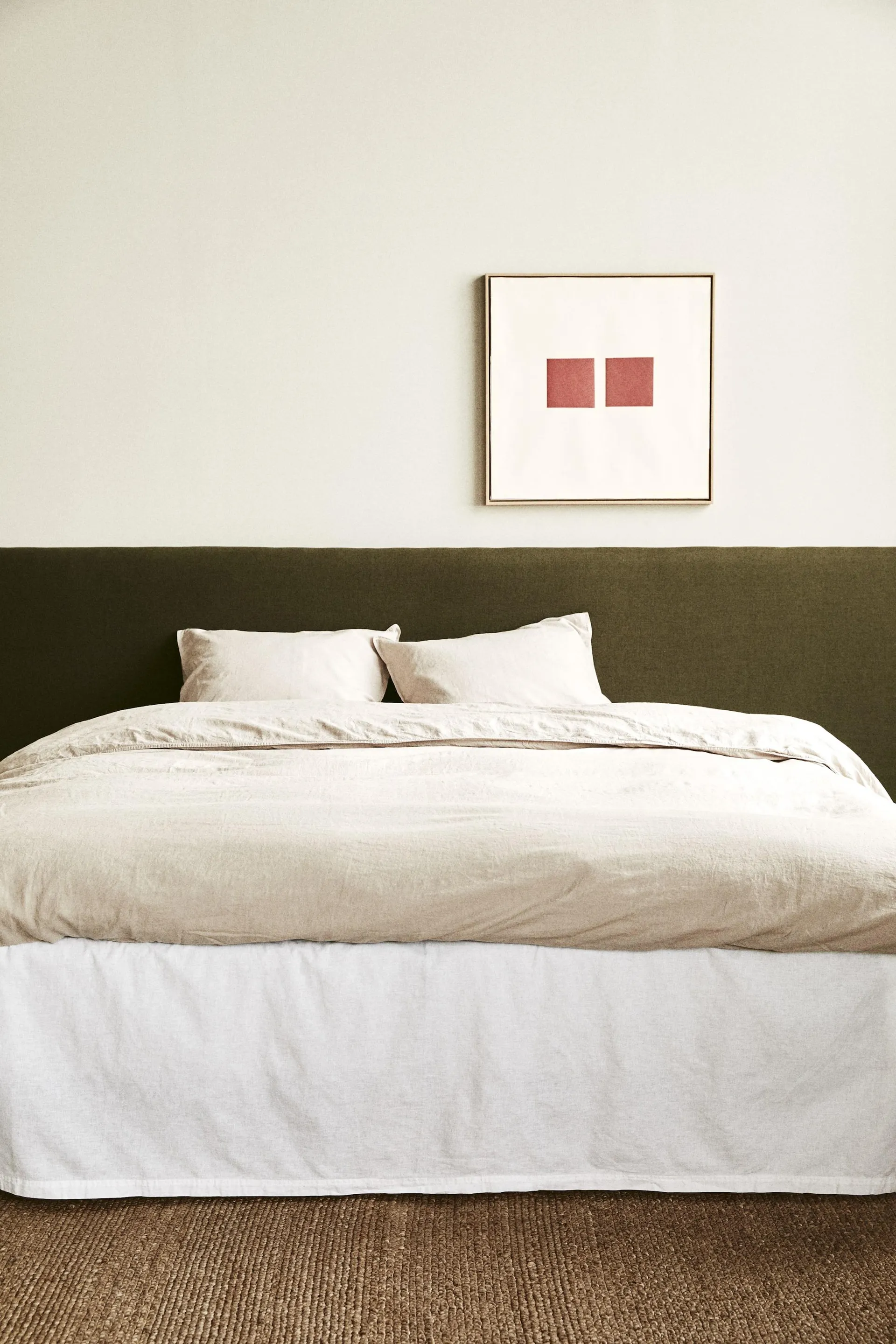 Cubrecanapé de mezcla de lino para cama doble