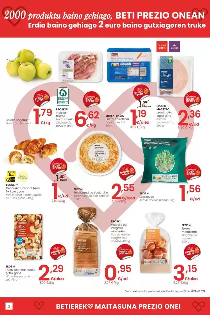 Catálogo de 2000 produktu baino gehiago, BETI PREZIO ONEAN EROSKI CENTER 16 de enero al 28 de enero 2025 - Página 2