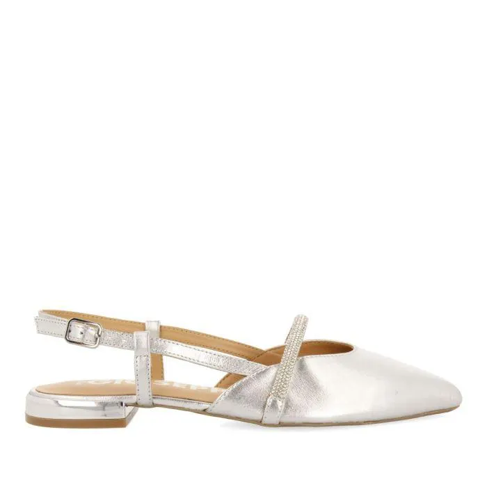 SILVER SKINLESS DANCERS WITH STONE DETAIL STRAP FOR WOMEN GODRANO
