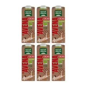 Pack 6 x Bebida de Avena Choco Calcio NaturGreen 1 L