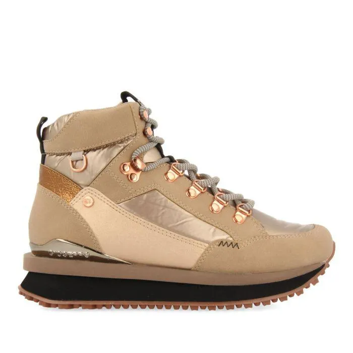 Ferney women's gold mountain boot-style sneakers with details