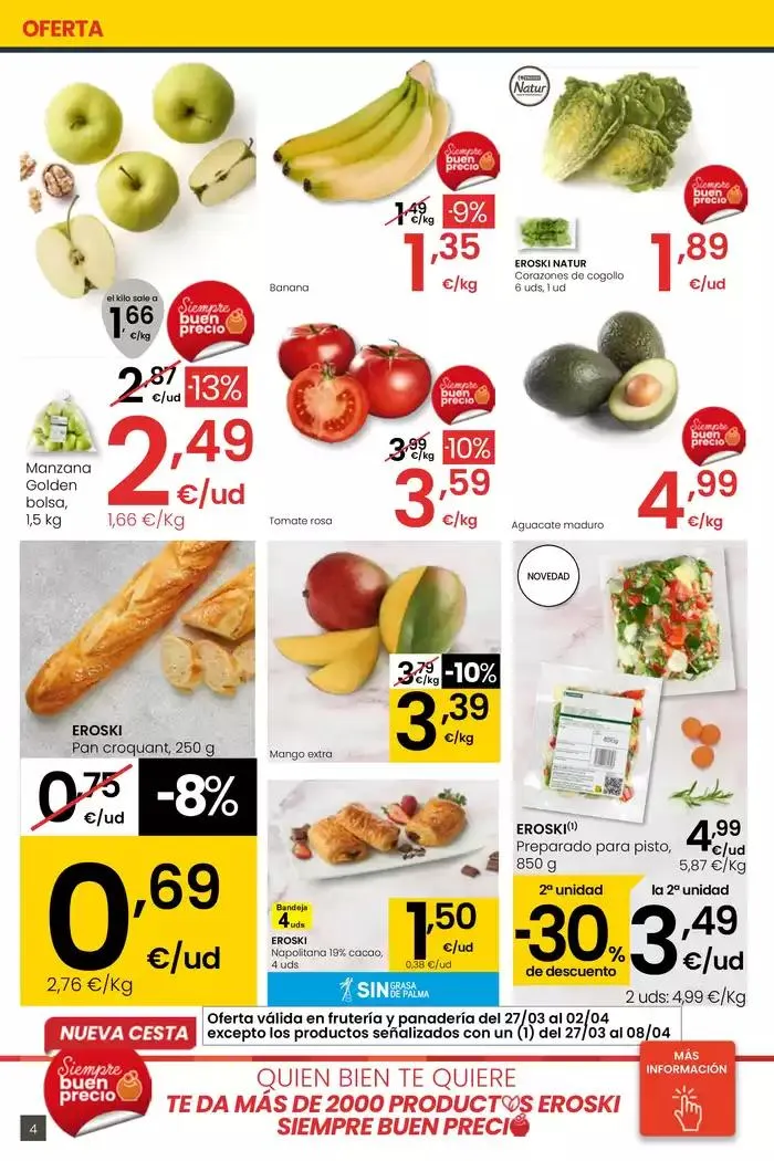 Catálogo de Precio más bajo SUPERMERCADOS EROSKI 27 de marzo al 8 de abril 2025 - Página 4