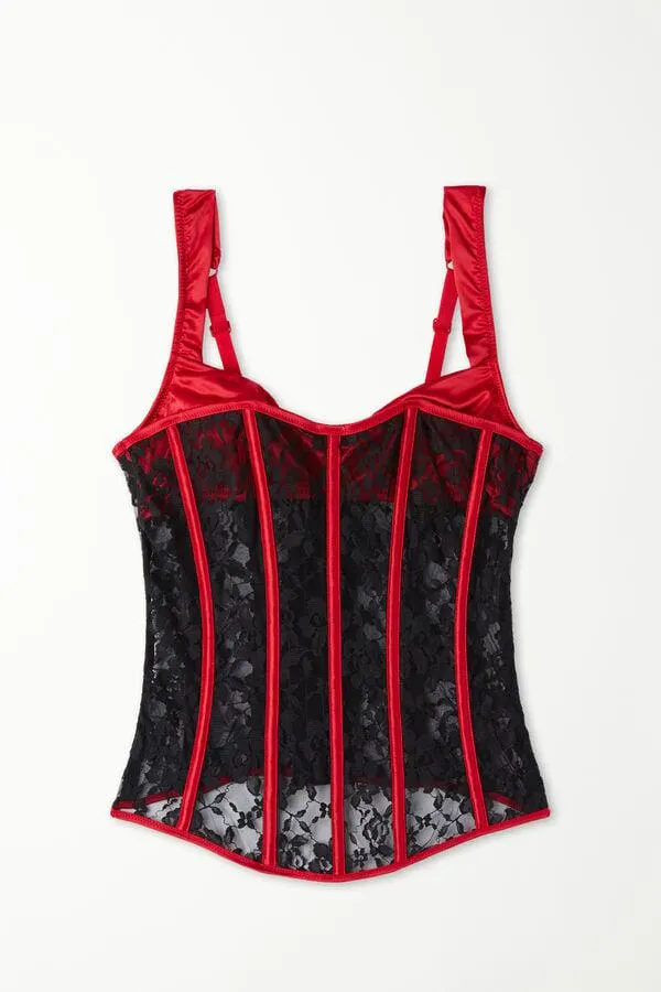 Sujetador Bra Top con Efecto Corsé Burlesque Lace