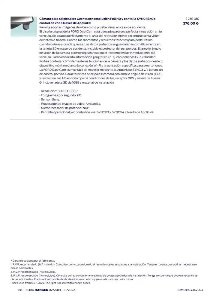 Catálogo de Ford de accesorios Ford Ranger 13 de noviembre al 13 de noviembre 2025 - Página 68
