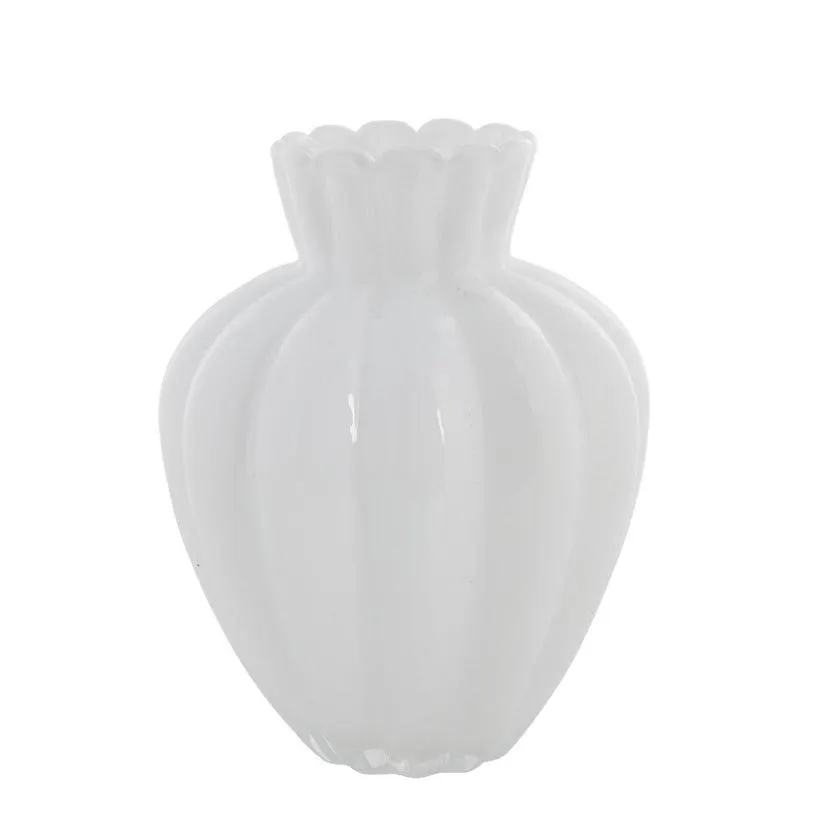 Verity vase white glass H28 cm
