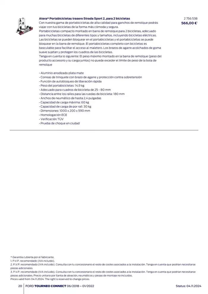 Catálogo de Ford de accesorios Tourneo Connect 13 de noviembre al 13 de noviembre 2025 - Página 20