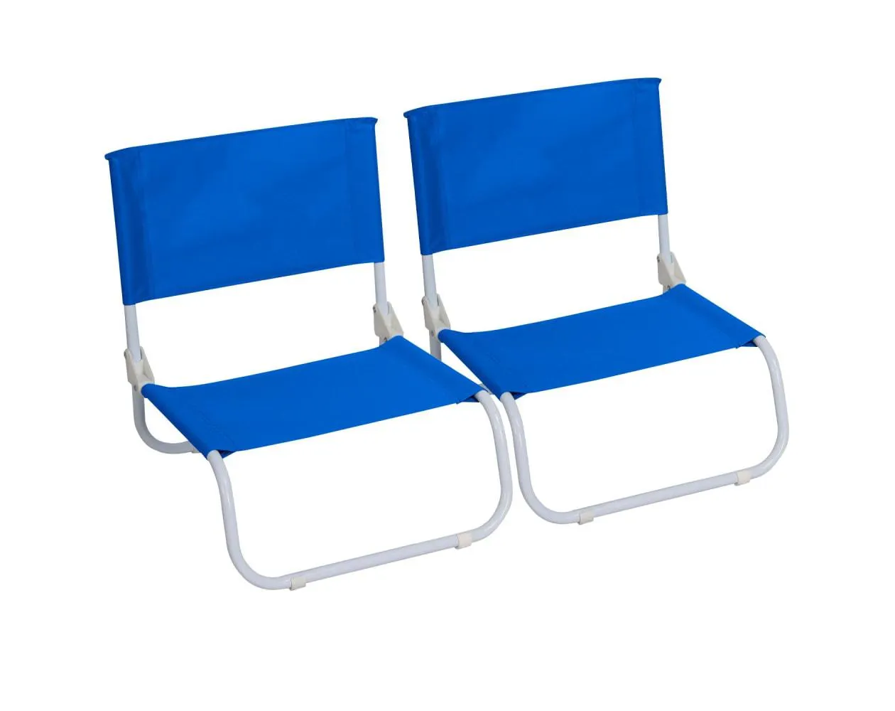 Pack 2 sillas plegables bajas de playa azul 45x49,5x17,5cm 7house