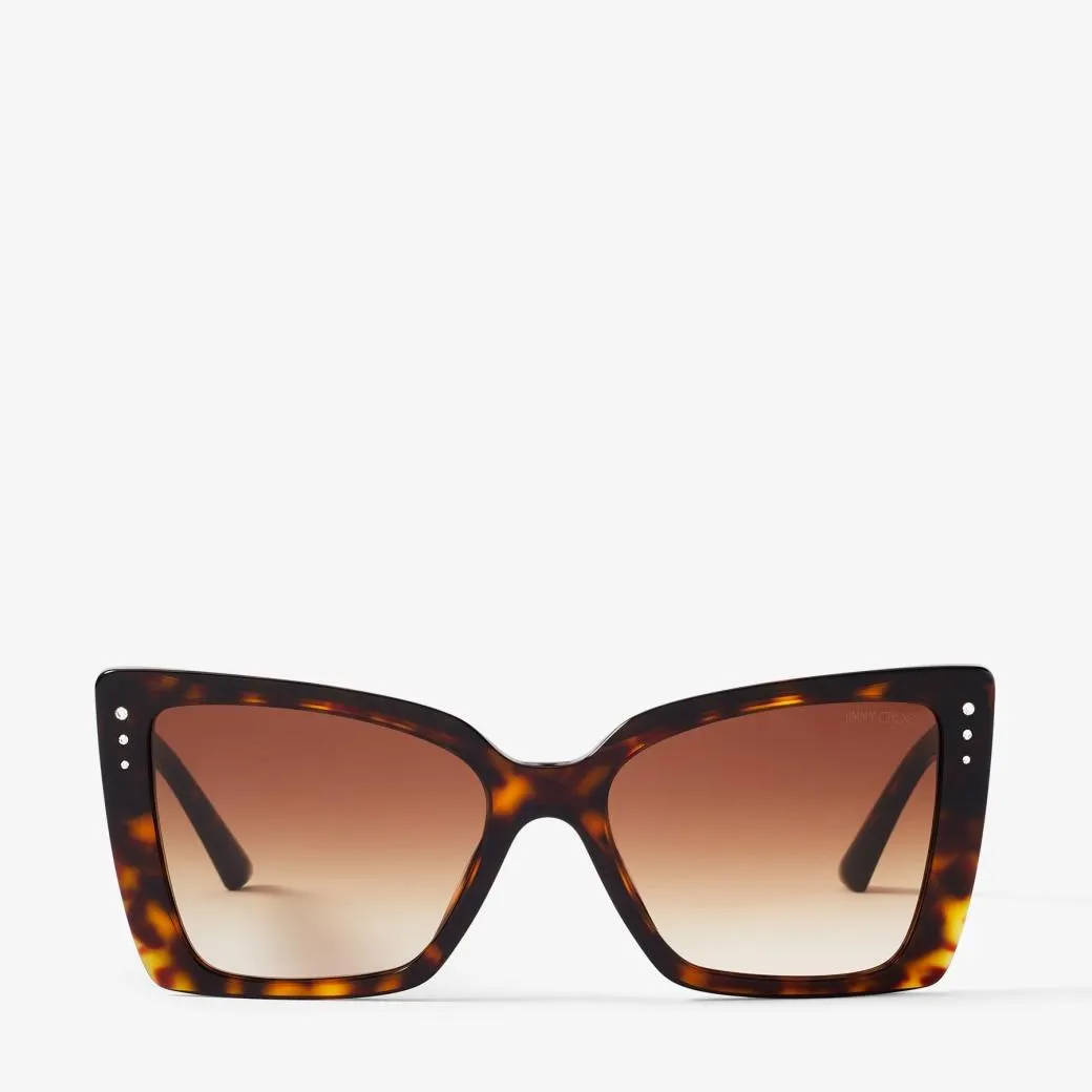 Brown Havana Butterfly Frame Sunglasses