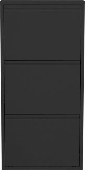 Zapatero de acero negro 3 compartimentos 50x104 cm