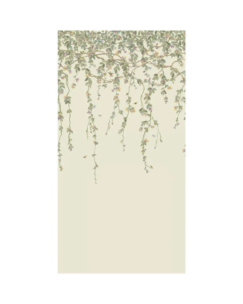 PAPEL PINTADO Hummingbirds Flora Multi Old Olive On Eau Du Nil 124-2013
