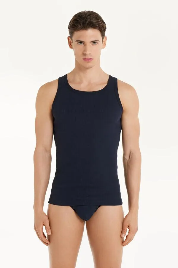 Camiseta de Tirantes de Algodón Canalé