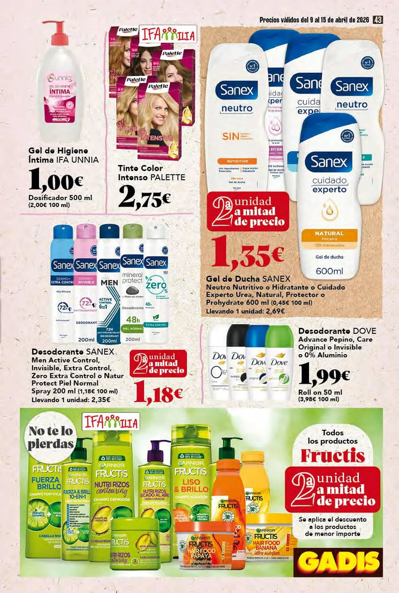 Catálogo de Folleto Gadis 9 de abril al 15 de abril 2026 - Página 43
