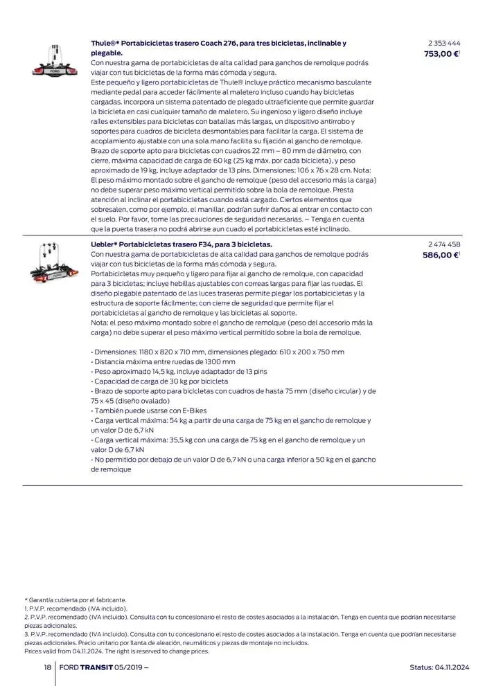 Catálogo de Ford de accesorios Transit Van 13 de noviembre al 13 de noviembre 2025 - Página 18