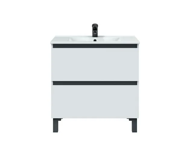 Mueble de baño Ona color blanco y gris antracita 80x45cm