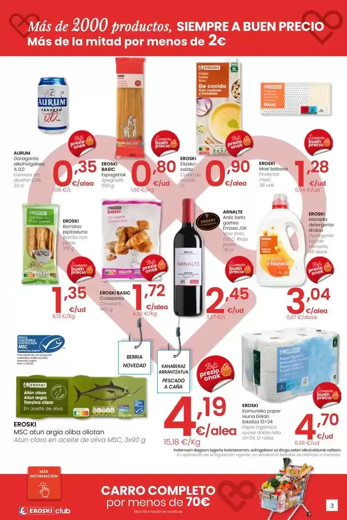 Catálogo de 2000 produktu baino gehiago, BETI PREZIO ONEAN EROSKI CENTER 30 de enero al 11 de febrero 2025 - Página 3