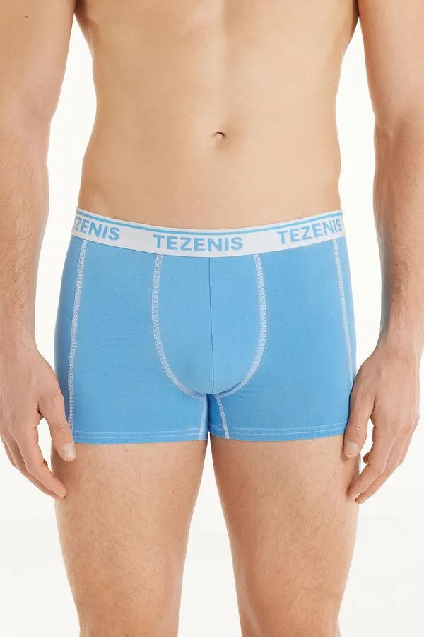 Bóxer de Algodón con Costuras en Contraste con Logo