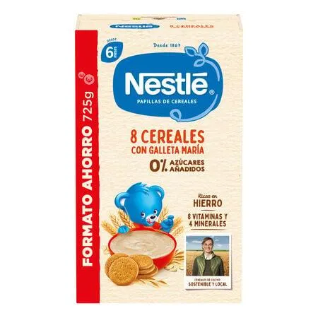 Papilla Nestlé 8 cereales galleta desde 6meses 725g