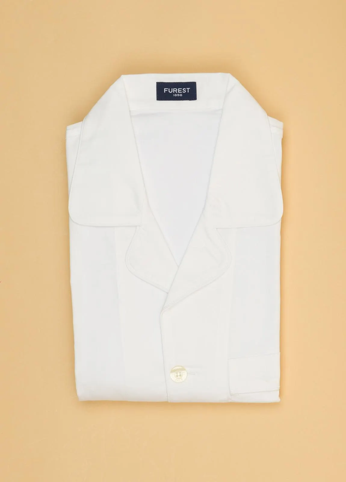 Pijama largo FUREST COLECCIÓN liso blanco con funda incluida