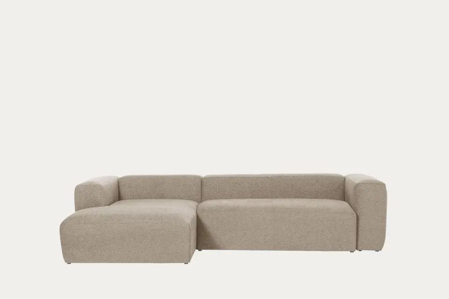 Sofá Blok 3 plazas chaise longue izquierdo beige 300 cm