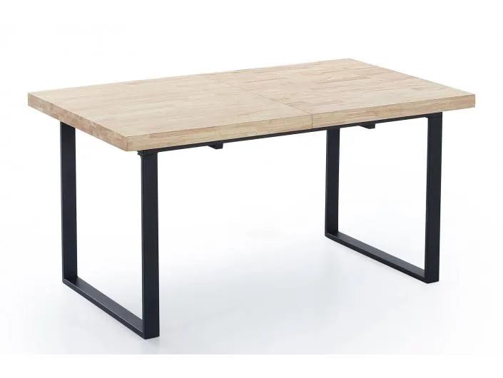 Mesa Comedor Extensible Natural 140 - 180 X 80 Cm Roble Nordish / Negro