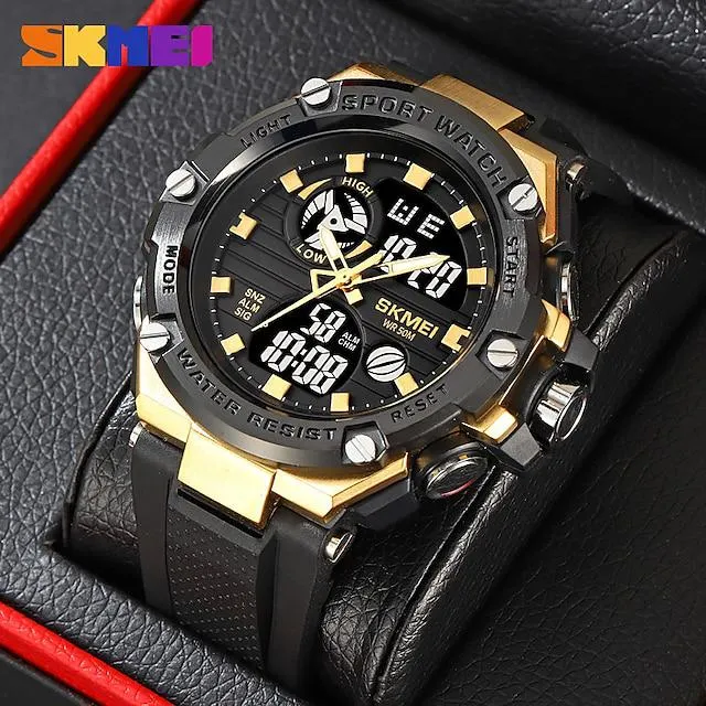 SKMEI Mujer Hombre Reloj Digital Al Aire Libre Deportes Moda Negocios Luminoso Despertador Calendario IMPERMEABLE TPU Reloj