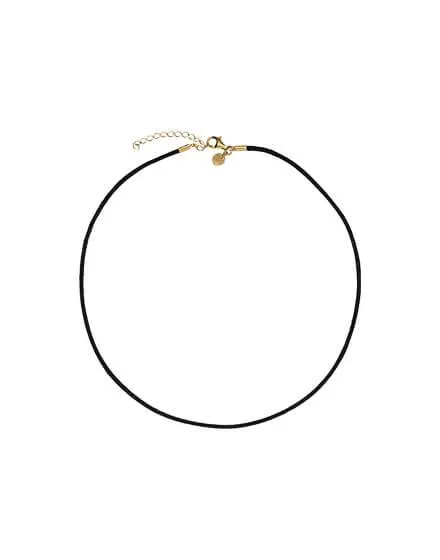 Choker de seda negro 40 cm con broche en dorado