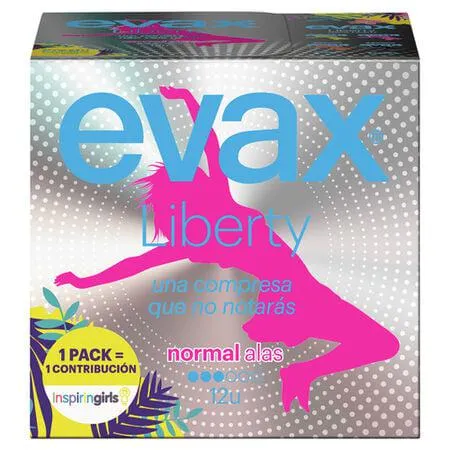 Compresas con alas liberty Evax 12 uds normal