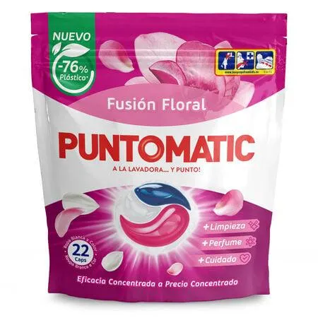 Cápsulas de detergente concentrado Puntomatic Fusión Floral 22 lavados