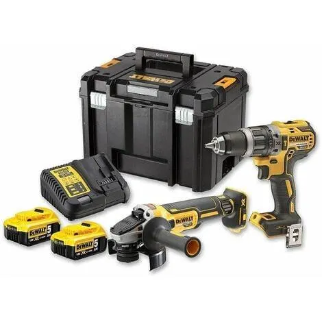 DEWALT KIT XR 18V. DCD796 + DCG405 + 2 BATERIAS 5.0Ah DCK2080P2T